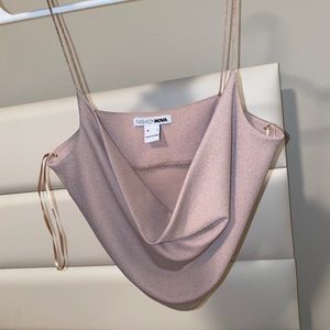 Nude scoop neck top